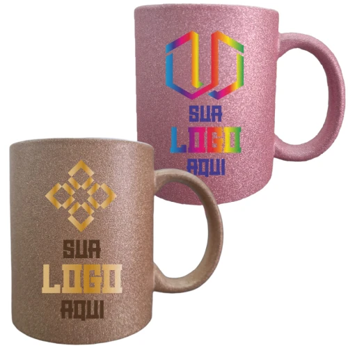 Caneca Cerâmica Glitter 325ML Personalizada