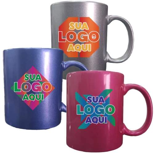 Caneca Cerâmica Perolizada 325ML Personalizada 