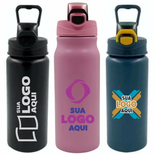 Garrafa Sports com Abridor Flip 650ml Q/F Personalizada