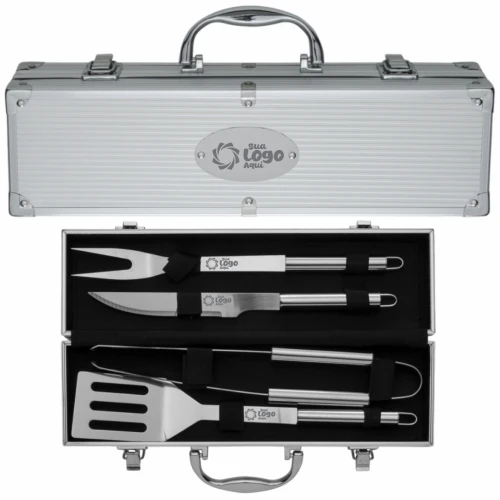 Kit Churrasco 4 Peças com Maleta Personalizado