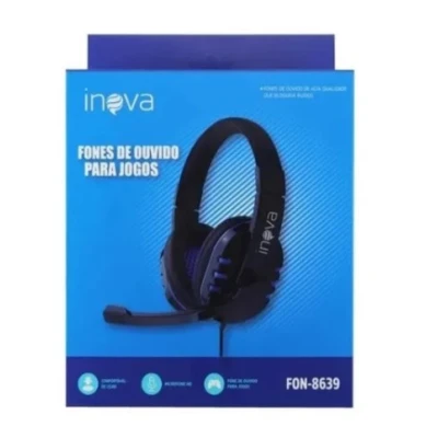 Fone De Ouvido Gamer Inova Fon-8639 Preto e Azul