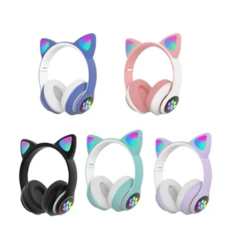 Fone Ouvido Headphone Orelha Gatinho Led Gamer Sem Fio