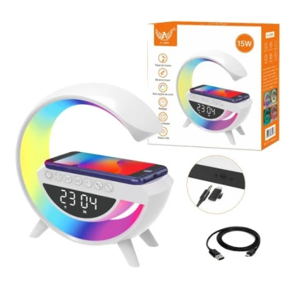 Caixa de Som Bluetooth Luminária RGB + Despertador Altomex 15W AL-8998