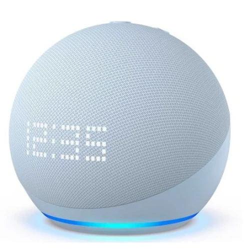 Alexa Assistente Virtual e Caixa de Som Amazon Echo Dot com Relógio 5° Geração Clock Blue