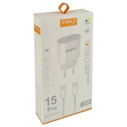 Carregador Turbo 30W Gold Pro para iPhone 15 Pro Max  6.1A Tipo C Tipo C  Ca31-3
