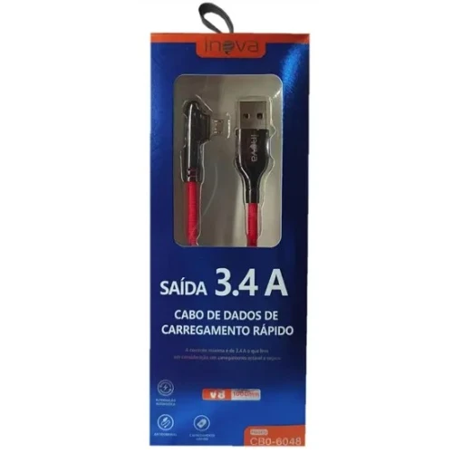 Cabo de Dados V8 Inova 3.4A 1 Metro Alternação Automática CBO-6048