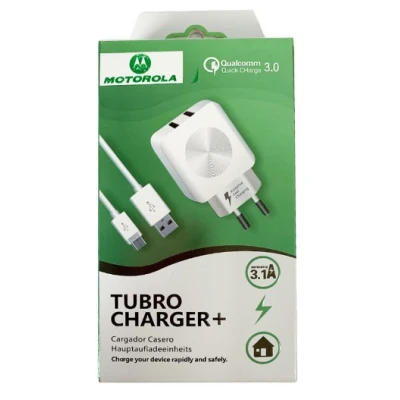 Carregador Motorola V8 Turbo Power Quick Charger 3.0 Qualcomm duas Entradas