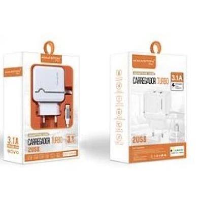 Carregador Smart Rápido Iphone Lightning 3.1A 2Usb