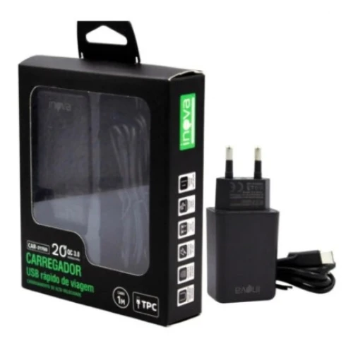 Carregador Usb Rápido de Viagem Inova 20w Tipo C Car-2176D