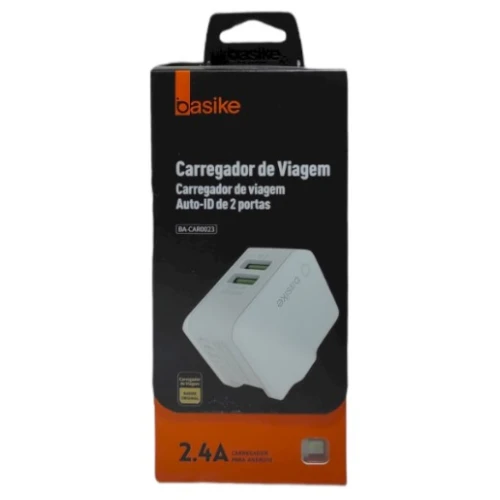 Carregador de Viagem 2.4A Basike Auto Id 2 Portas Ba-Car0023