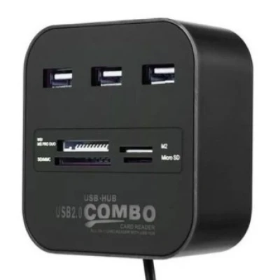 Hub USB Knup 2.0 + Leitor de Cartão de Memória HB-T58