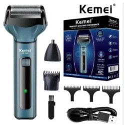 Máquina de Corte de Cabelo Kemei 3 em 1 1000MAH KM-1434