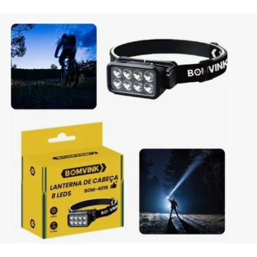 Lanterna de Cabeça BOMVINK 8 Leds BOM-4016