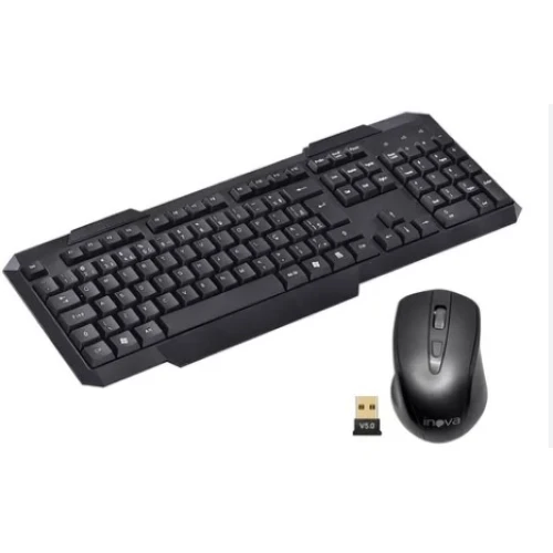 Teclado com Mouse sem Fio 2.4G Inova Bateria Durável KEY-8389