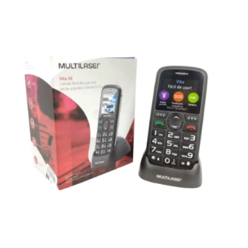 Celular Multilaser Vita 3G P9091 32Gb MP3 e Bluetooth 1.8'' Com Base Recarregável