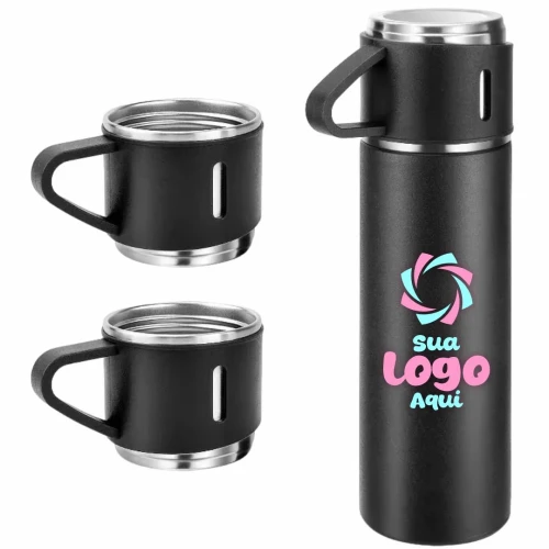 Garrafa Térmica Acompanha 2 Canecas 500ml Q/F Personalizada